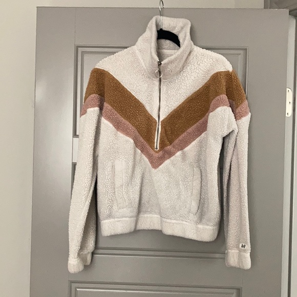 Abercrombie & Fitch Tops - Stripe Sherpa Quarter Zip